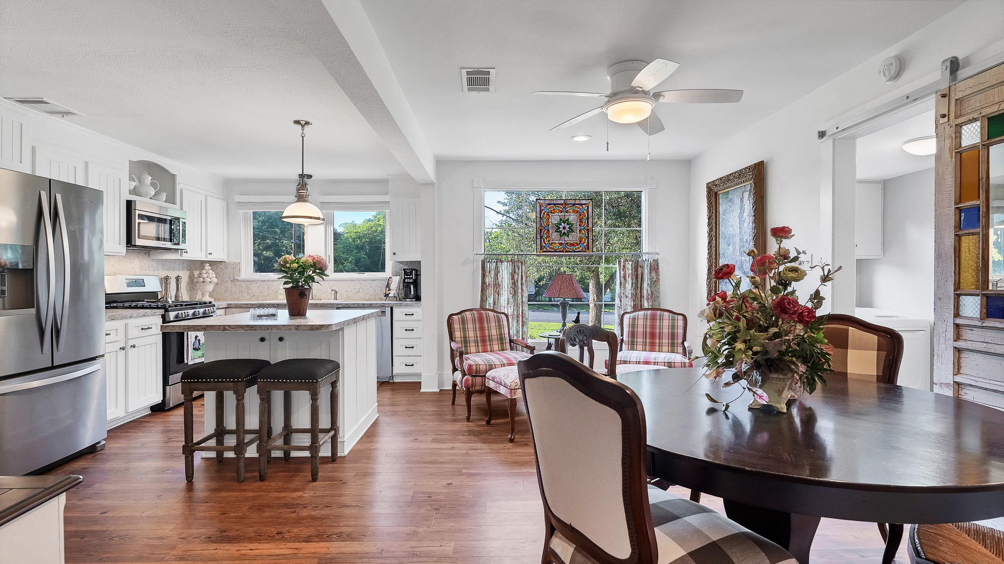 Kitchen and dining area photo inside the historic Georgetown home