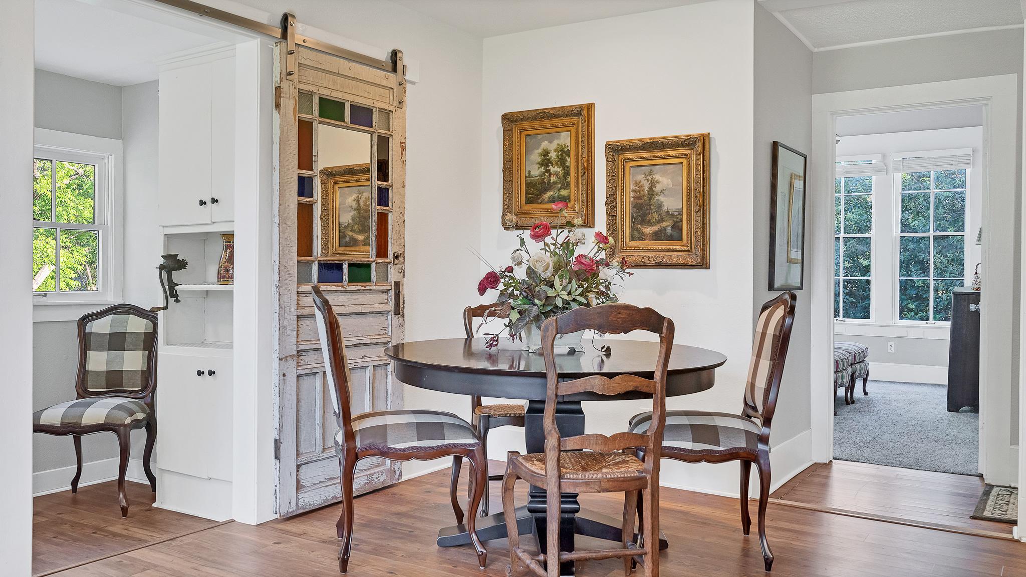 Dining area photo inside the historic home at 1305 S College St