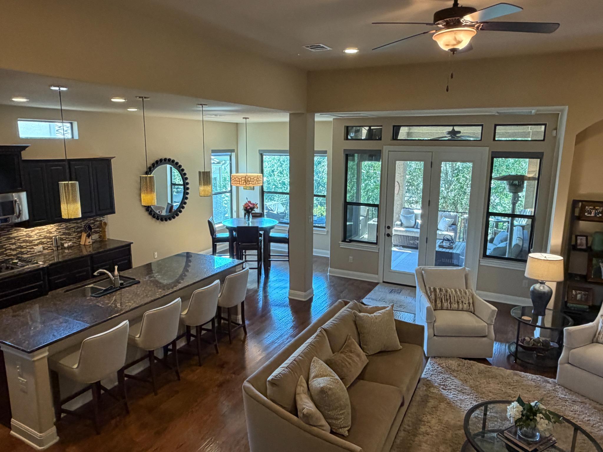 Open kitchen and living area at 410 Indianwood Dr